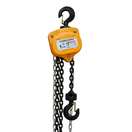 1 Ton Manual Chain Hoist, 10 Ft, Black Oxide Chain